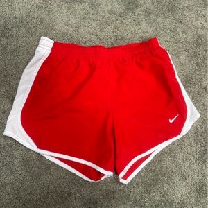 Nike Red and White Athletic Shorts